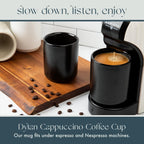 Folk Ceramics Dylan Ceramic Cappuccino Cups Set | Double Walled Ceramic Coffee Mug Set | Compact & Heat Insulated Cappuccino, Tea, Coffee & Latte Cup | 8oz, Set of 2 | Fog Grey