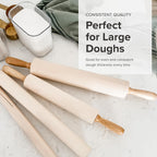 Frieling Crafted In the USA Maple Rolling Pin - Heavy Duty Rolling Pin with Ball Bearing Handles - 2.75-Inch by 18-Inch Barrel - Wooden Rolling Pin Baking