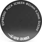 MHW-3BOMBER 51mm Espresso Puck Screen - 0.2mm Ultra Thin Espresso Puck - Metal Reusable Coffee Filter for Portafilter Basket 51mm - Puck Screen with Titanium Coating FG5640-OS