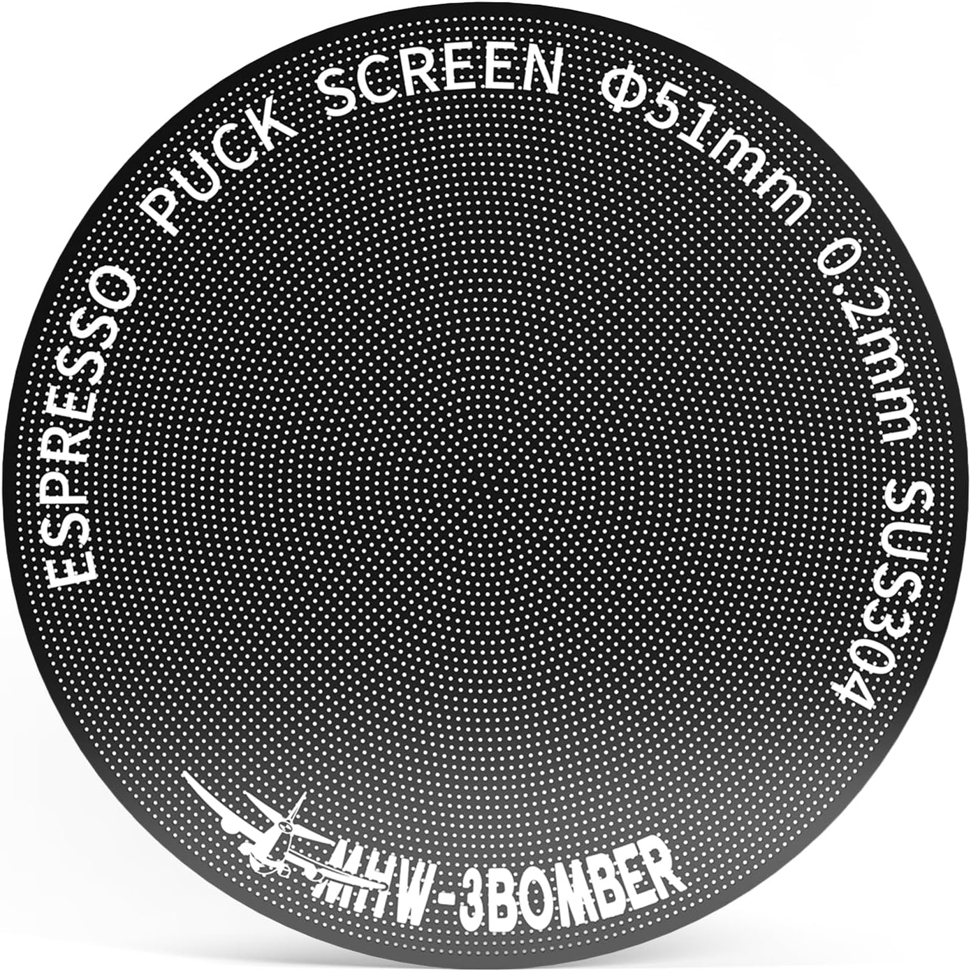 MHW-3BOMBER 51mm Espresso Puck Screen - 0.2mm Ultra Thin Espresso Puck - Metal Reusable Coffee Filter for Portafilter Basket 51mm - Puck Screen with Titanium Coating FG5640-OS