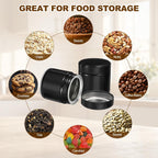 uxcell 2Pcs Round Tea Canisters, 3" x 3" Airtight Metal Tea Containers for Loose Tea, Coffee Beans, Spices - Durable, Compact, and Stylish Storage Tea Tin (Black)