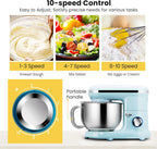 VIVOHOME Stand Mixer, 660W 10 Speed 6 Quart Tilt-Head Kitchen Electric Food Mixer with Beater, Dough Hook, Wire Whip and Egg Separator, Blue