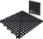Esatto 12 Pack Interlocking Shelf Mats 12″, Black – for Spills, Clean Bars, Stain Protection, and an Anti-Slip Surface