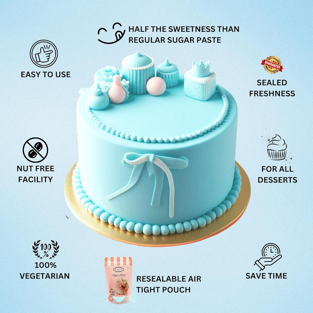 Confect Baby Blue Fondant for Cake Decorating Fondant, Smooth & Ready-to-Use Icing for Christmas Cakes, Cupcakes & Holiday Desserts | Vegan, Gluten-Free, Nut-Free, Palm Oil-Free – 8.8 Oz