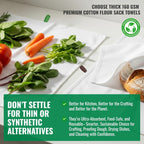 Premium Cotton Kitchen Towels Set of 7 – Ultra Absorbent & Soft Dish Towels with Color Hanging Loops – Quick Dry, Lint-Free Tea Towels for Cooking, Cleaning & Baking - 28" x 28"