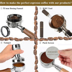 51mm Espresso Tamper Espresso Accessories Kit: Espresso Tamper Set, Coffee Tamper Espresso Tools Barista Tools | Espresso Kit Fits Espresso Coffee Machines of 51mm Portafilters