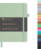 &And Per Se Lined Journal Notebook, 160 Pages, A5 5.7 x 8 inches College Ruled Thick Paper Notebook Journals for Writing, Hardcover Notebooks for Women Men Office School (1 Pack, Light Green)