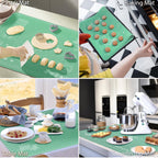 Silicone Pastry Mat 32" x 24" Extra Thick Non Stick Baking Mat with Measurements and Edge Heightening, Food Grade Silicone Rolling Mat for Pastry, Bread, Cookies, Pizza, Fondant, Pasta