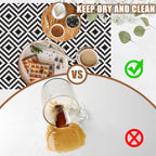 Dish Drying Mat Black and White Geometric Coffee Bar Mat for Countertop Absorbent Rubber Backed Hide Stain Dish Drainer Rack Pad Coffee Maker Espresso Machine Table Accessories 11.8 x 19.7 Inch