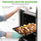 NutriChef Nonstick XL Cookie Sheet Baking Pan - Extra Large 22 Inch x 16 Inch with Raised Edges, Thick Carbon Steel Oven Baking Sheet for Jelly Rolls, Cookies, Cakes, & Pastries - Black