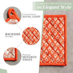 Maison d' Hermine Pot Holders 100% Cotton Heat Resistant Potholders 8" x 8" Hot Pads with Loop BBQ, Cooking, Baking, Grilling, Kitchen, Handling Hot Pans (Pack of 1, Cachemire)