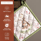 Maison d' Hermine Pot Holders 100% Cotton Heat Resistant Potholders 8" x 8" Hot Pads with Loop BBQ, Cooking, Baking, Grilling, Kitchen, Handling Hot Pans (Pack of 1, Mountain Life)