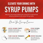 Jimoco® Syrup Pump Dispenser + Torani® Sugar Free Peach Syrup, 25.4 oz - Coffee Syrup Pump & Flavoring Bundle