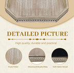 MAONAME Wood Serving Tray, Farmhouse Wooden Tray for Coffee Table, Octagonal Beaded Trays, Washed White Decorative Trays for Living Room, Kitchen, 15.7" X 10.2" X 1.6"