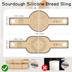 Silicone Bread Sling for Dutch Oven, 2 PCS Non-Stick & Easy Clean Reusable Silicone Bread Baking Mat with Long Handles, Easy to Transfer Sourdough Bread(Grey), medium, Gray