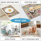 Drip Tray for Coffee Maker,Coffee Pot Mat for Countertops,Coffee Dish Drying Mat for Kitchen Counter Decor,Absorbent Reversible Microfiber Dish Drying Pad Dish Cafe Drainer Rack,pet Water Bowl Mats