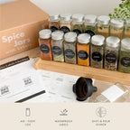 Glass Spice Jars with Labels with Metal Lids and Shakers Minimalist 36 Pack Set, 4oz Small Clear Empty Spice Bottles Seasoning Containers with Label Organizer Square Herb Seasoning Jars for Kitchen