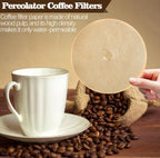 400 Count Percolator Coffee Filters, 3.75 In Unbleached Round Coffee Paper Filter for Percolator Coffee Pot, Disposable Disc Coffee Filter Suitable for Camping, Home, Office