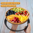 Beasea Tart Pan 10 Inch Removable Bottom, 2pcs 10 Inch Round Non Stick Pie Pans Carbon Steel Loose Base Bottom Tart Quiche Pie Tart Pans for Baking Fruit Cheese Tart Pie Desserts