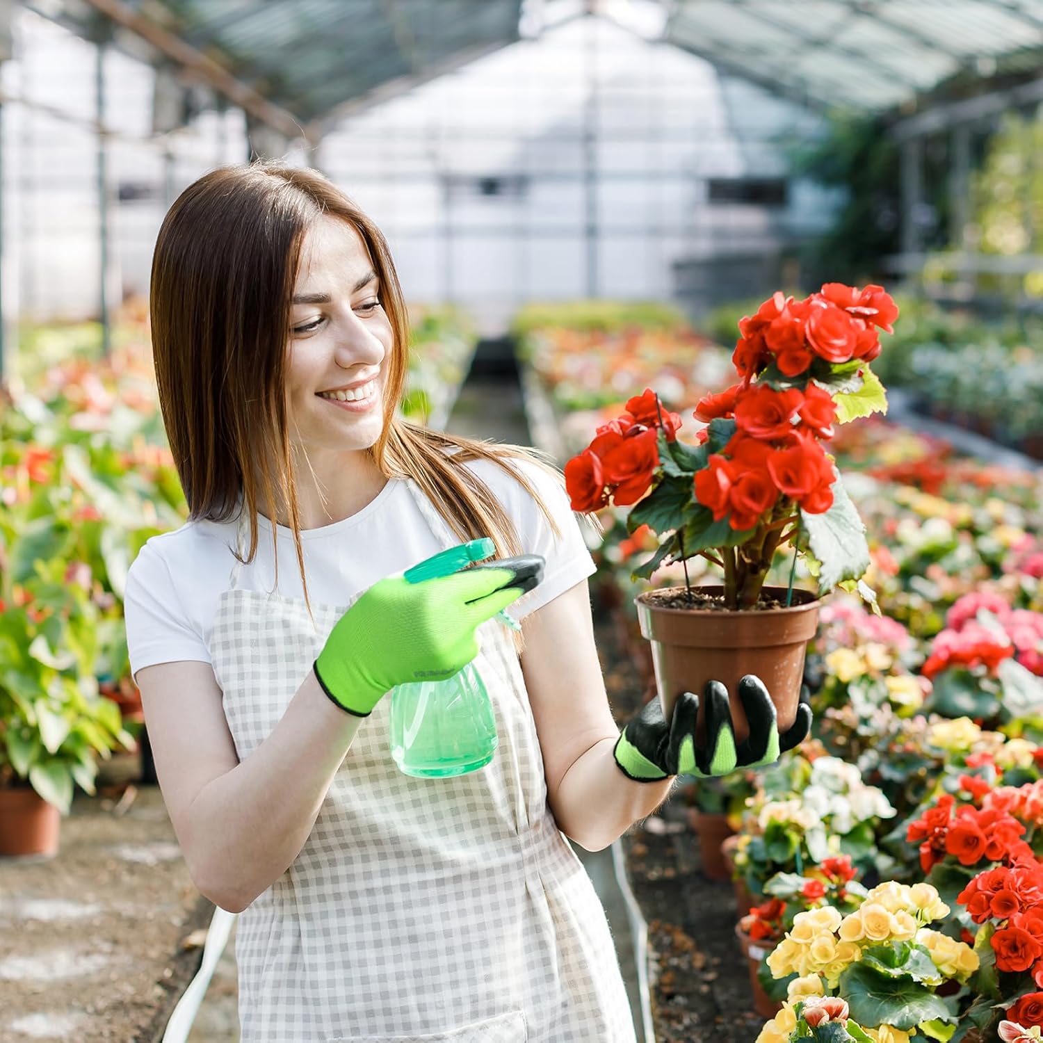 Kebada W1 Work Gloves for Men and Women, Touchscreen PU Coated Gloves with Grip, 50 Pairs Bulk Pack, Ideal for Warehouse Package Handling, Construction, Gardening, Green X-Large