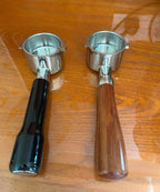 51mm Bottomless Portafilter Compatible with DeLonghi Espresso Machine ECP3420/ECP3630/ECP3120/EC260BK/EC265/EC155/EC702/BCO430 Stainless Steel Portafilter 2 Ear Filter Basket-Wooden