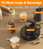 Coffee Mug Warmer with Gravity Sensor, Mug Warmer for Desk with LED Light, 3 Temp Settings & 6H Auto Shut Off Coffee Warmer, Electric Candle Warmer Plate for Beverage, Coffee, Tea, Milk