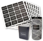 Tea Tin Labels, 160 Pre-Printed Waterproof Adhesive Labels, 1.7 x 1.2 Inches, Vinyl Material, Removable