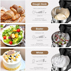 Stand Mixer, Zuccie 4.8QT Kitchen Electric Stand Mixer, 380W Motor Power Food Mixer, 8+P-Speed Dough Mixer with Dough Hook, Wire Whip & Beater, Black