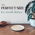 Mora Ceramic Helix Swirl Salad Plates Set of 6, 8in Spiral Porcelain Dish for Kitchen, Small Dinner, Lunch, Appetizer, Dessert, etc - Dishwasher, Microwave, Freezer, Oven Safe Dishware - Snowy White