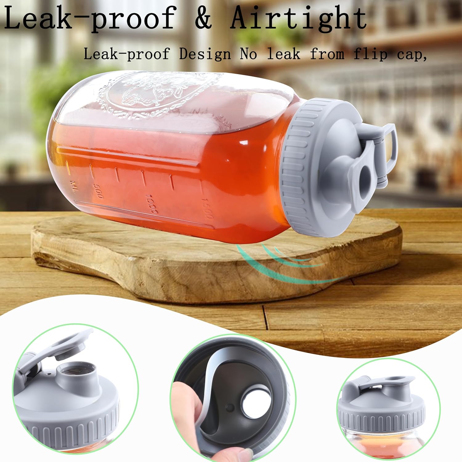 Cold Brew Mason Jar Iced Coffee Maker 64 Oz Wide Mouth Jar Cold Brew Pitcher With Coffee Filter Food Grade Airtight & Leak-Proof Pitcher 2 Quart