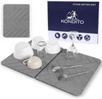 Large Folding Stone Dish Drying Mat for Kitchen Counter – Super Absorbent Diatomite Pad for Dishes, Cups & Bottles – Quick Dry, Space-Saving, Multi-Use Kitchen, Bath & Pet Mat – 23”×15.3”