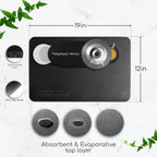 Ternal - Coffee Mat – 19x12 Inch Wet Bar Mat for Countertop | Absorbent, Quick-Dry Dish Drying Pad with Non-Slip Rubber Back | Fits Under Coffee-Maker, Espresso Machine, Dish Rack