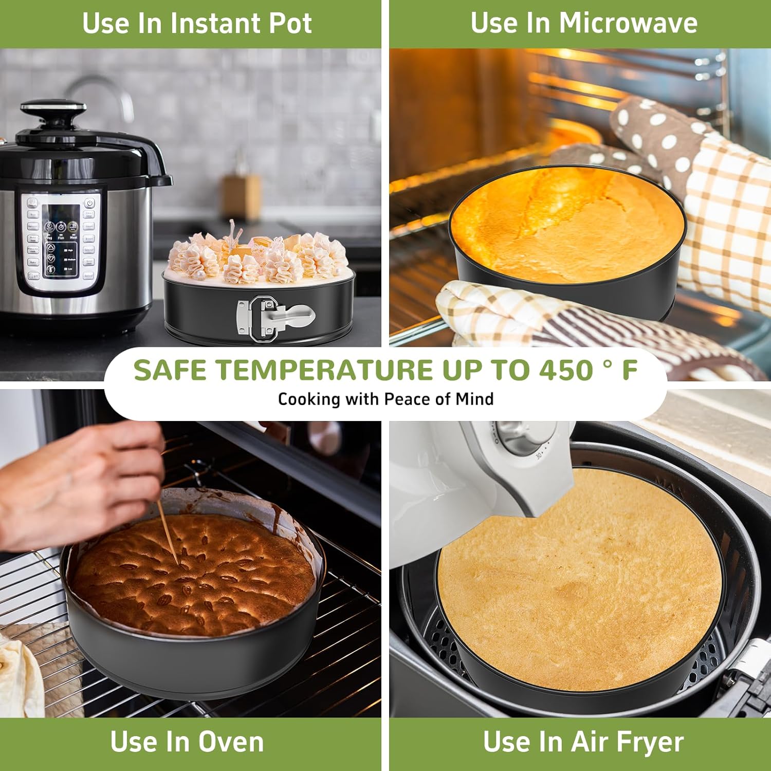 9 Inch Springform Pan with Removable Bottom, Non-stick Round Spring Form Cake Mold Cheesecake Pan For Baking