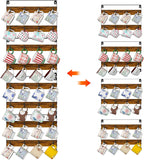 Rustic Wood Coffee Mug Rack - Wall Mount Cup Holder Shelf Storage for Kitchen, Home, Bar, Office (4 Pack, Holds 32 Mugs)