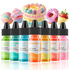 Oil Based Food Coloring for Chocolate Macaron Oil Edible Food Dye Set for Baking Royal Icing Cookie Supplies Gluten Free 7x6ml Food Grade Food Color Kit, 0.25 Fl. Oz/Bottles