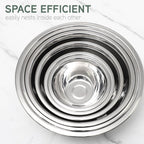 COOK WITH COLOR Stainless Steel Mixing Bowls Set - Nesting Bowls, 6 Pieces, Silver with Non Slip Bottom