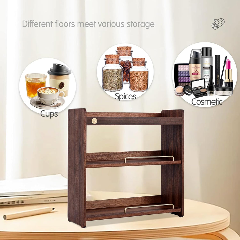 Coffee Mug Holder Wooden Cup Rack Mug Display Shelf Coffee Cup Holder for Countertop With 6 Mug Cups 3 Tier Wood Coffee Mugs Holder for Kitchen Coffee Cup Storage