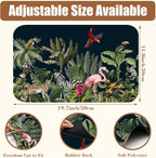 Jungle Animals Coffee Mat Tropical Dish Drying Mat for Kitchen Counter Absorbent Hide Stain Rubber Backed Coffee Bar Accessories Fit Under Espresso Machine Cafe Decor, 11.8 x 19.7 Inch