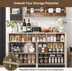 Buffet Cabinet with Storage Farmhouse with 4 Doors, 55'' Large Kitchen Storage Cabinet Wood Coffee Bar Buffet Sideboard for Kitchen, Dining Room, Entryway