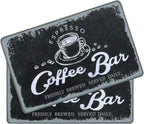 SHACOS Coffee Mat 2-Pack 12x19 Inch Absorbent Non Slip Coffee Maker Mats for Countertop Coffee Bar Accessories Dish Drying Mat Waterproof Heat Resistant, Vintage Black