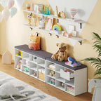 DINZI LVJ Long Wall Shelves, 55.1Inch Wall Mounted Shelves Set of 2, Extra Large Floating Storage Ledges with Sturdy Metal Brackets for Living Room, Bathroom, Bedroom, Kitchen, White