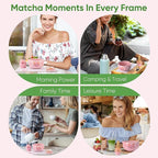 Matcha Whisk Set, 8Pcs Matcha Set for Ceremony, Matcha Whisk and Ceramic Bowl with Matcha Scoop & Sifter and All Accessories for Breakfast, Afternoon Tea, Ideal Gift Christmas, Anniversary