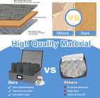 homyfort Mug Coffee Storage Box with Dividers - Stackable Glass China Storage Containers Hard Shell with Lid, Label and Handles, Holds 12 Coffee Mugs and Tea Cups (Dark Grey)