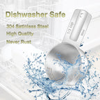 2PCS 1/3Cup (80ml, 2.6oz) Single Measuring Cup, Etched Inner Scale Stainless Steel Measure Scoop, Metric and US Measurement, Dishwasher Safe