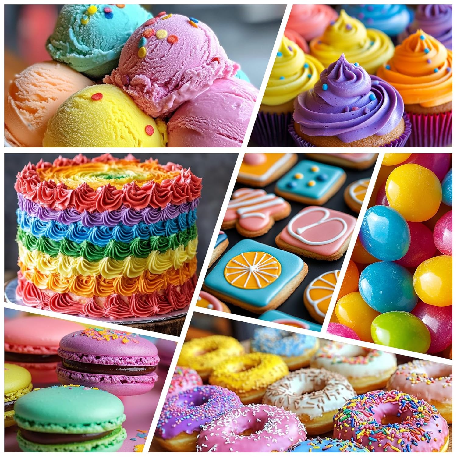 Food Coloring Powder - ERCorArt 10 Vivid Colors Powder Food Dye, Highly Concentrated Flavorless Food Coloring for Baking, Frosting, Cake Decorating, Icing, Cookies, Slime - 5g/Bottle