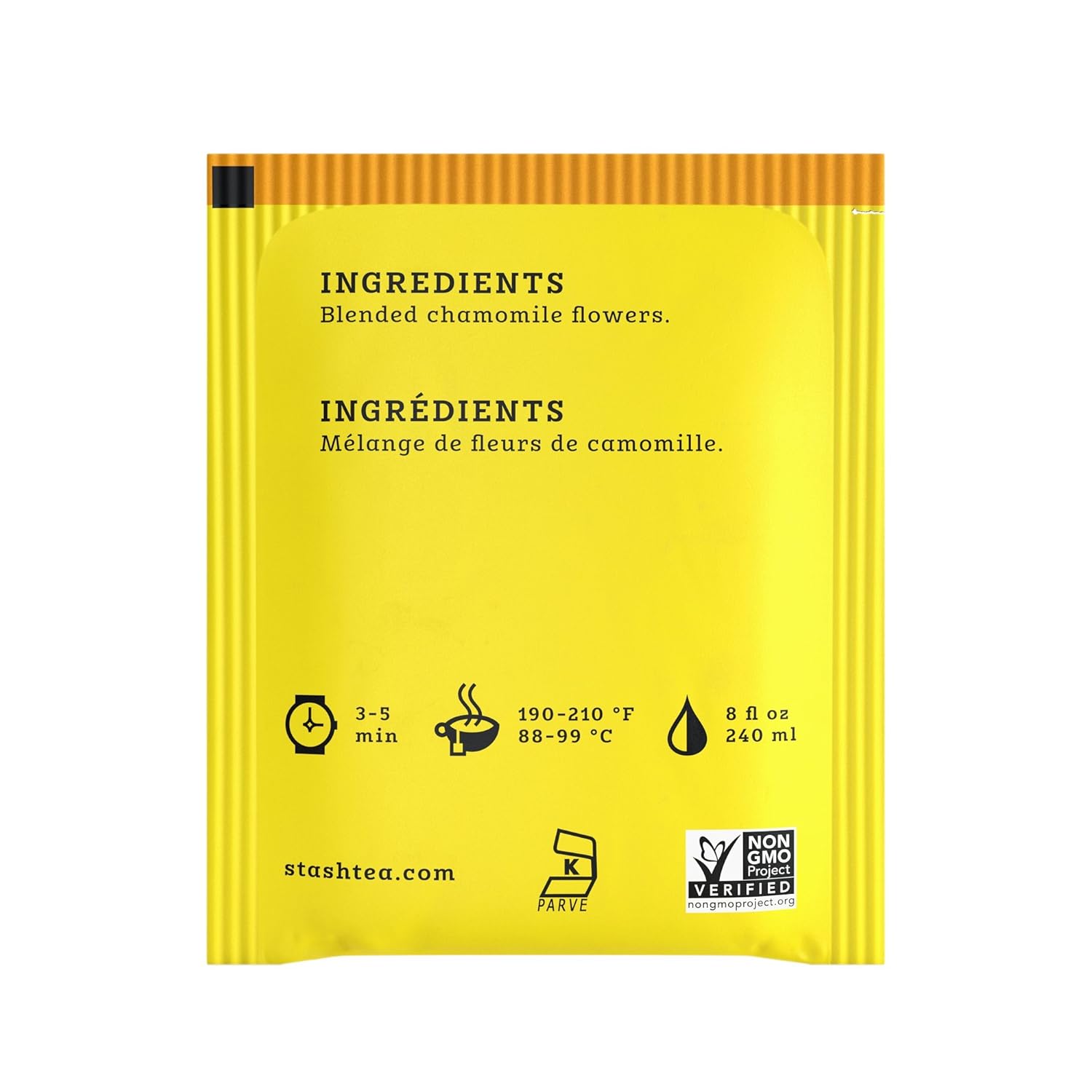 Stash Tea Chamomile Herbal Tea - Naturally Caffeine Free, Non-GMO Project Verified Premium Tea with No Artificial Ingredients, 30 Count (Pack of 6) - 180 Bags Total