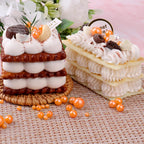 Orange Sprinkles for Cake Decorating, 6 Sizes Mix Edible Pearl Sugar for Baking Cookies Cupcake Donuts Topping, Wedding Parties Christmas Supplies 4.6 oz