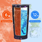 Butterfly Tumbler with Lid and Straw 20oz Coffee Tumblers Leakproof Stainless Steel Travel Mug Vacuum Insulated Cup for Iced and Hot