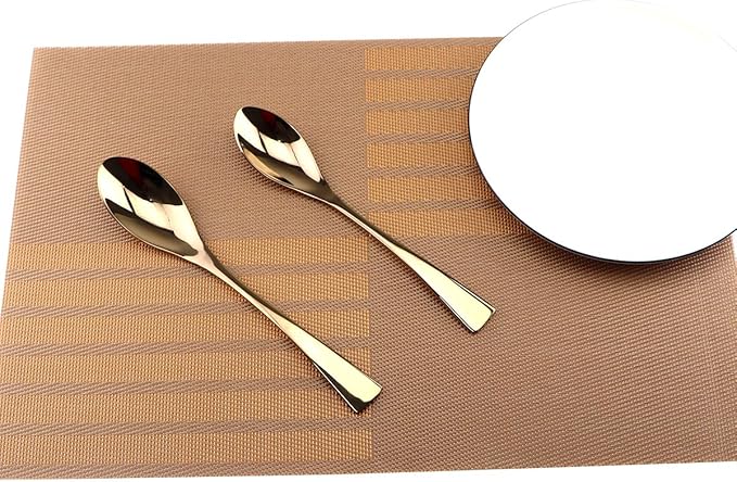 Cutlery Set Rose Gold, 5 Piece Rose Gold Plated Stainless Steel Silverware Flatware Sets, Service for 1