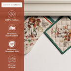 Maison d' Hermine 100% Cotton Oven Mitt & Pot Holder Set (7.5"x13" & 8"x8") Heat Resistant BBQ Cooking Gloves with Loop, Baking, Grilling, Kitchen, Handling Hot Pans (Recolte)